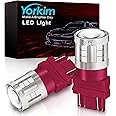 Yorkim LED Brake Light Bulb 3157 LED Bulb Red, 3156 led bulb Tail Lights with projector 3057 3056 3457 4057 4157 bulb Led Replacement Lamp for Stop Lights Brake Lights Tail Light Bulbs, pack of 2