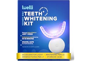 Luelli Teeth Whitening Kit for Stains Remove: Pro Whiten Gel Pen with LED Whitening Light for Sensitive Teeth at Home