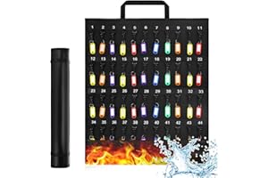 WEWORTH Fireproof Rollable Portable Key Case,Roll Up Key Organizer with Fixed Strap,55 Key Hook and Key Tags for Car Sales,Hotel,Real Estate
