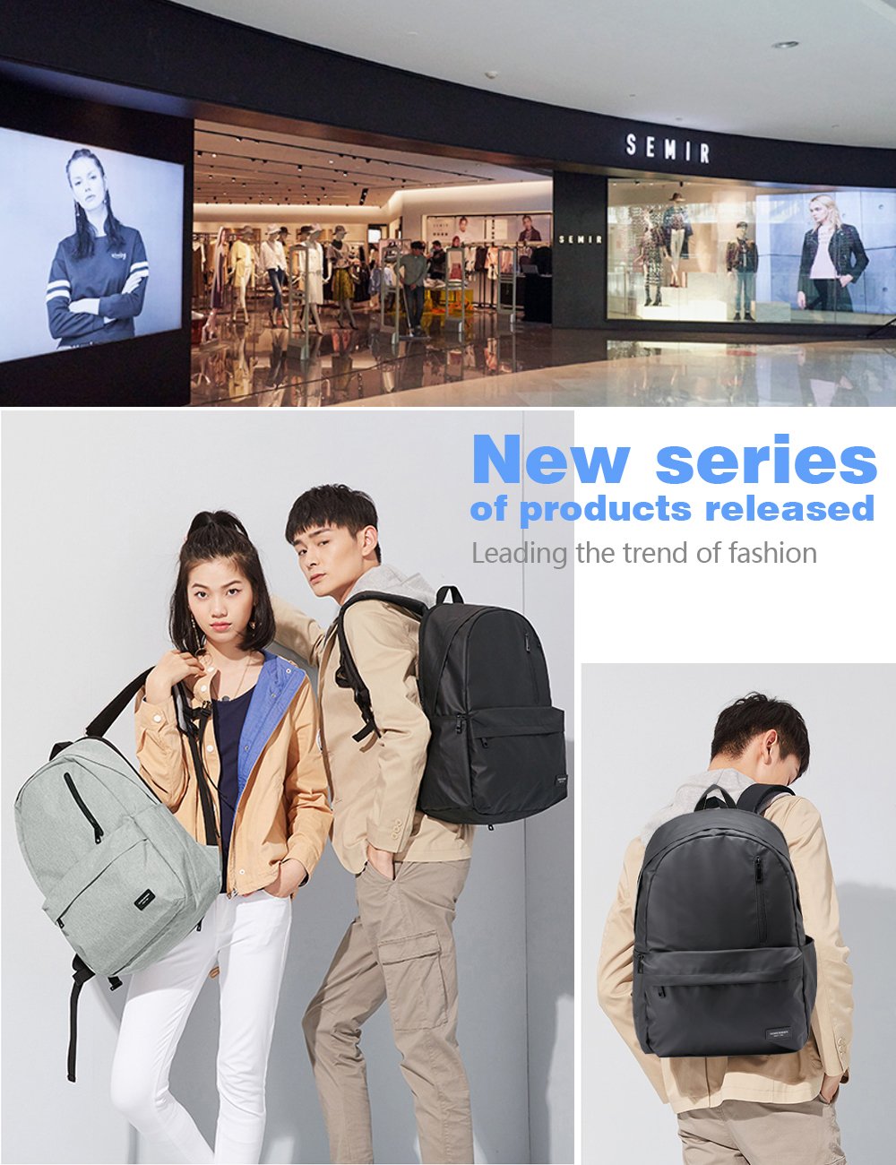 Laptop Backpack, Anti Theft Water Resistant College School Backpack,Travel Computer Bag for Women  Men,Business Backpack Fits Under 17.3-Inch Laptop and Notebook by Semir(Black)