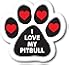 thumbnail image 2 of I Love My Pitbull Car Magnet - Paw Print Design With Red Hearts For Auto & Truck 2 of 12