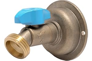 Sharkbite 1/2 x 3/4 Inch MHT 45 Degree Hose Bibb, Quarter Turn, Push to Connect Brass Plumbing Fitting, PEX Pipe, Copper, CPV