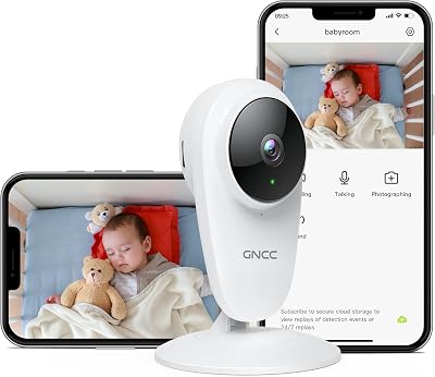 GNCC C1Pro 2K Baby Monitor Night Vision Crying Motion Sound Detection Two-Way