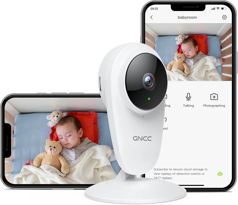 GNCC C1Pro 2K Baby Monitor Night Vision Crying Motion Sound Detection Two-Way