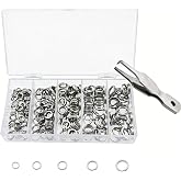 Milepetus Fishing Split Rings Kit: 250pcs Heavy Duty Steel Fishing Lure Making Ring Fishing Hook Connector Tackle