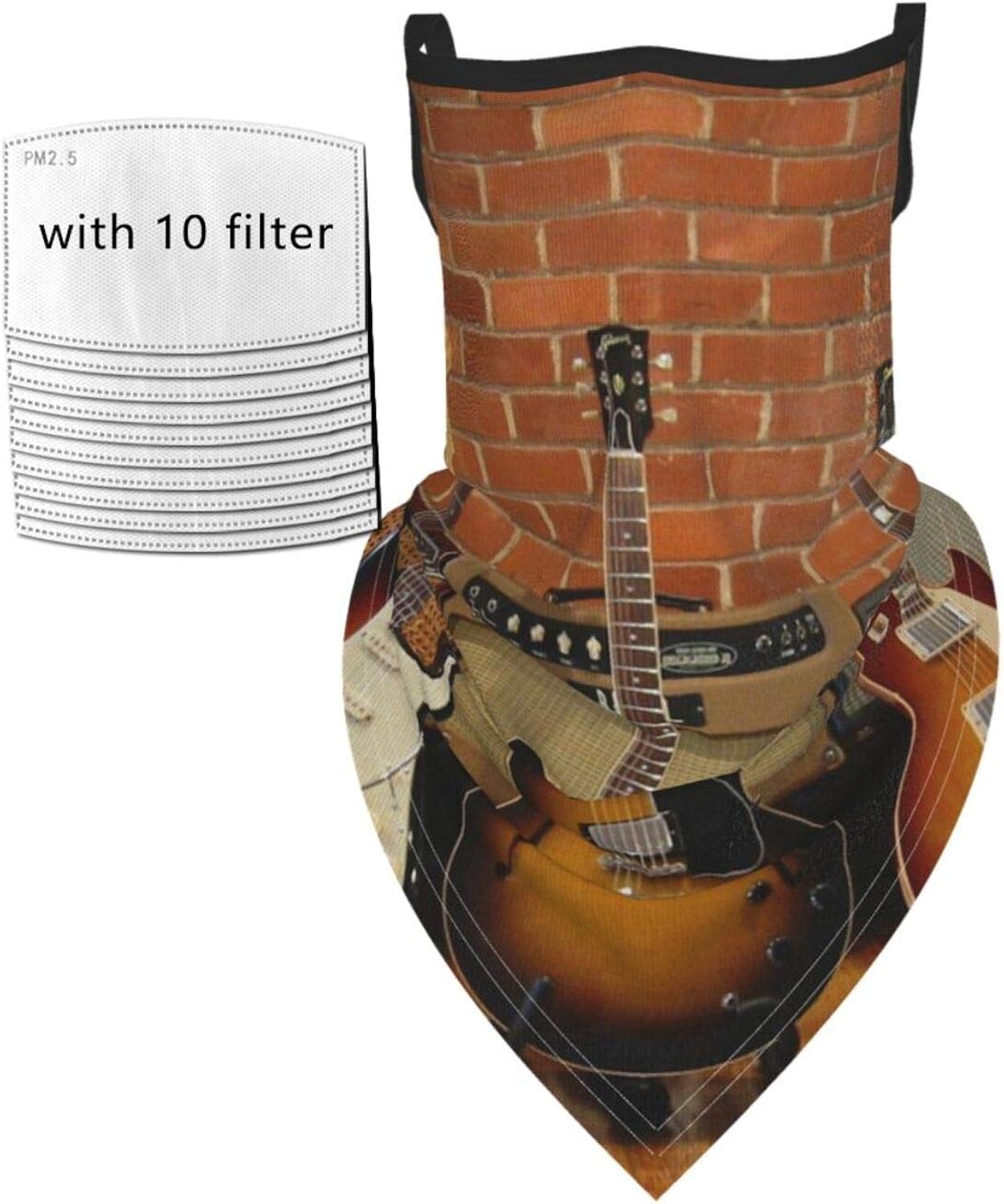Guitar Collection Scarf Neck Gaiter With Ear Loops Balaclava Keep Warm