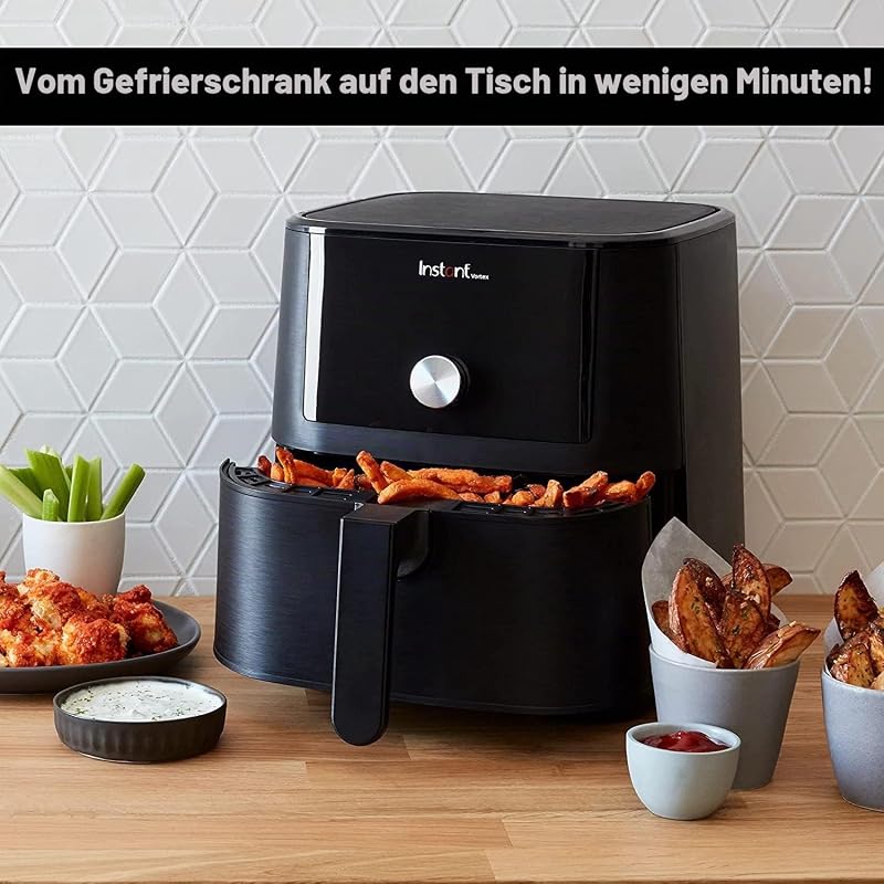 Brands Vortex 4-in-1-Heißluftfritteuse 1700W 5,7L Minibackofen - Gesundes Heißluft-Frittieren, Backen, Braten und Speisenwärmer, Schwarz