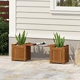 Furinno FG20464 Hardwood Mini Planter Box Meranti Natural 26.16 x 100.33 x 29.72 view 3