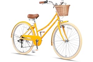Glerc Missy 20 24 26 Inch Girls Cruiser Bike 6-Speed Hybrid City Bicycle for Youth Over 6 Years Old Teen, Adult Women Beach C