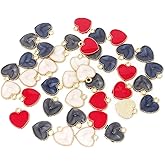 Honbay 40PCS Enamel Alloy Charms Pendant Dainty Cute Love Heart Shaped Pendants Valentine's Day Pendant Bead Charms for Keychains Earrings Bracelets Necklaces Jewelry Making and DIY Crafts