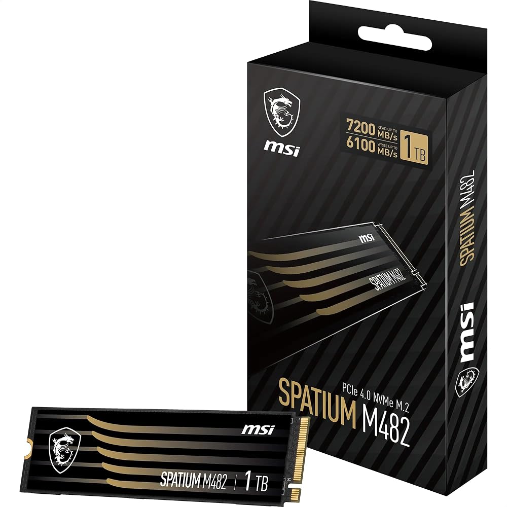 MSI SPATIUM M482 1TB PCIe 4.0 NVMe M.2 2280 SSD