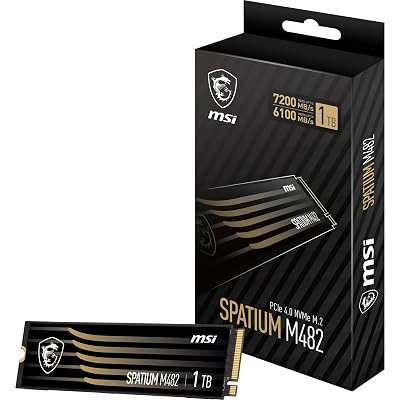 MSI SPATIUM M482 1TB PCIe 4.0 NVMe M.2 2280 SSD