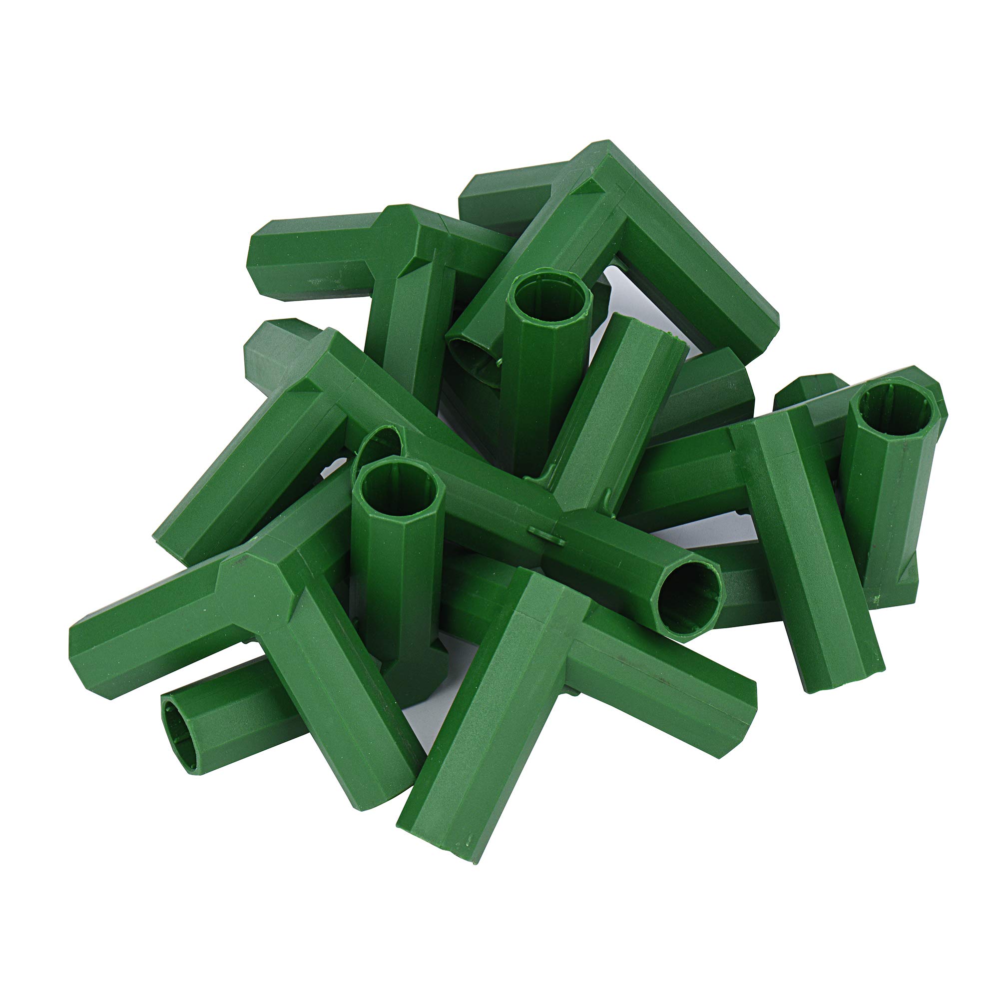 10PCS 16mm Greenhouse Frame Furniture Connectors Fitting Build Garden Framework Supports Cages Fruit Cages Netting Frames Fencing Building Connectors (Green 3-Way Corner)
