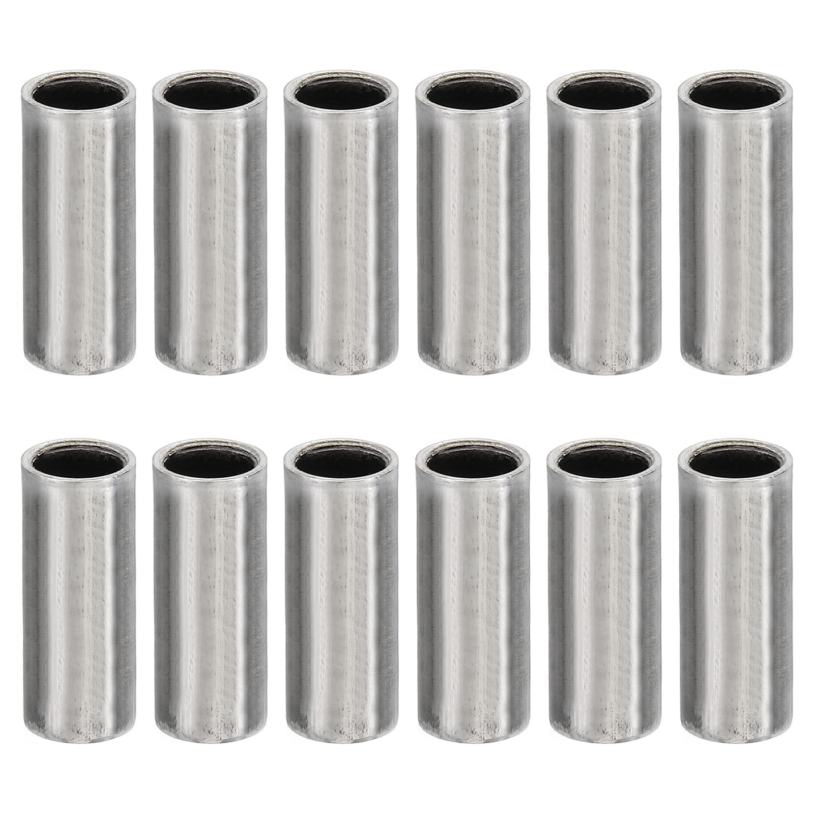 PATIKIL M6 Steel Spacers, 12 Pcs Metal Spacers Steel 6.2mm ID x 9.9mm OD x 25mm L Carbon Steel Spacer Screw Standoff Round for 1/4in or M6 Screw Bolts