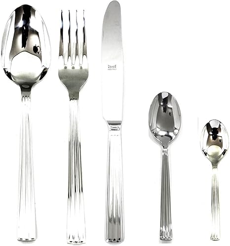 Amazon Com Mepra Sole 30 Pcs Moka Cutlery Set A A A œ Silver Tableware Dishwasher Safe Flatware 101922030m Flatware Sets Kitchen Dining