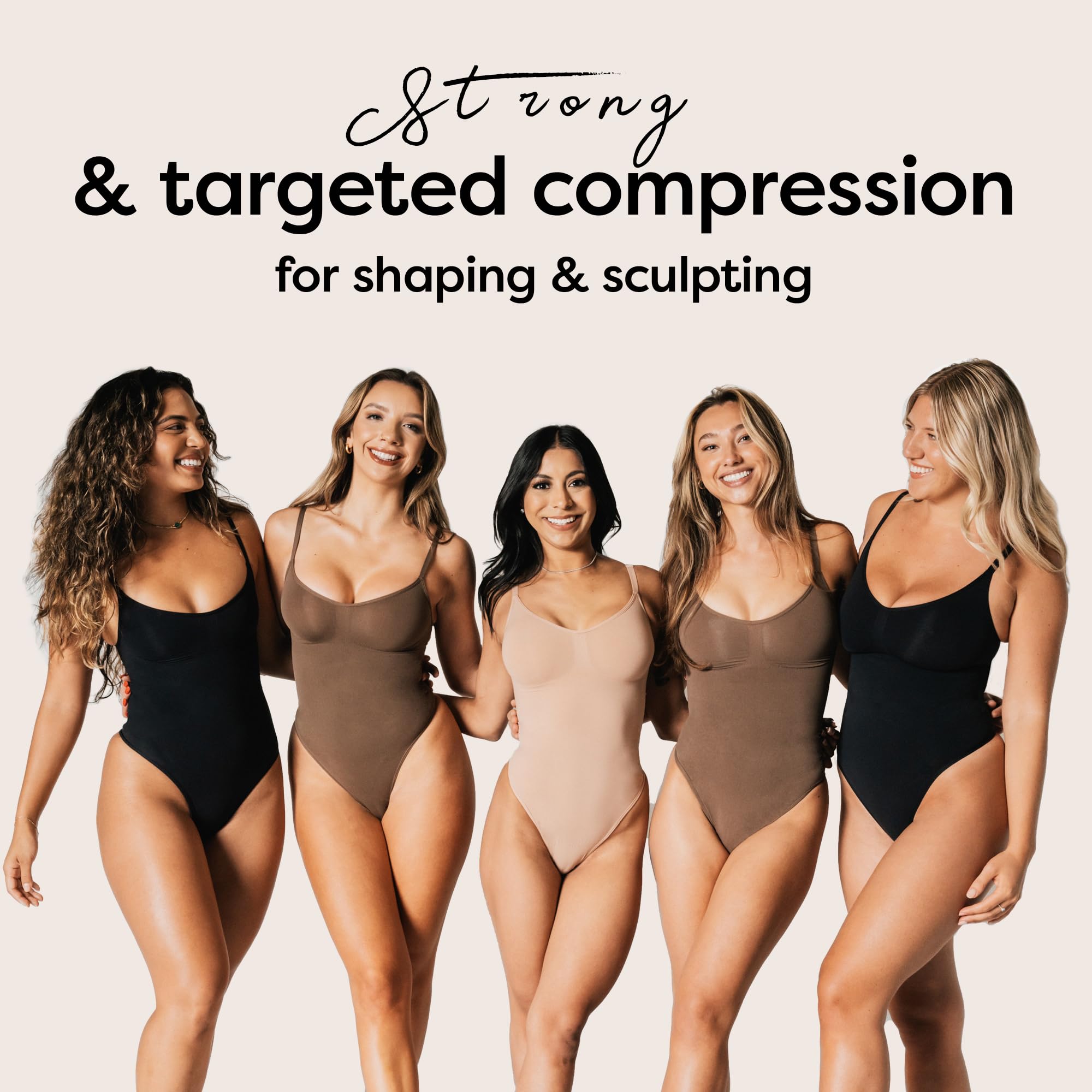 herslims Shapewear Tummy Control Bodysuit Thong or Brief: Sculpting Shaper Tank Top Bodysuits & Snatched Waist Body Suit