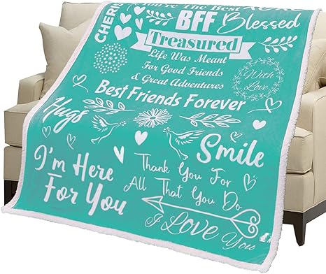Amazon Com Best Friend Blanket Double Layer Super Soft Sherpa Fleece Throw Birthday Gifts For Women Teen Girls Bff Besties Gifts For Best Friend Women Gifts Friendship Gifts Kitchen