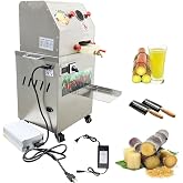 EQCOTWEA Electric Stainless Steel Sugarcane Press Juicer 24V DC or 110V AC | 3-Roller Juicer Machine, 660LBS/H Capacity, 2.36" Inlet, Sugar Cane Press with Transformer for Commercial Juice Shop Bar Home