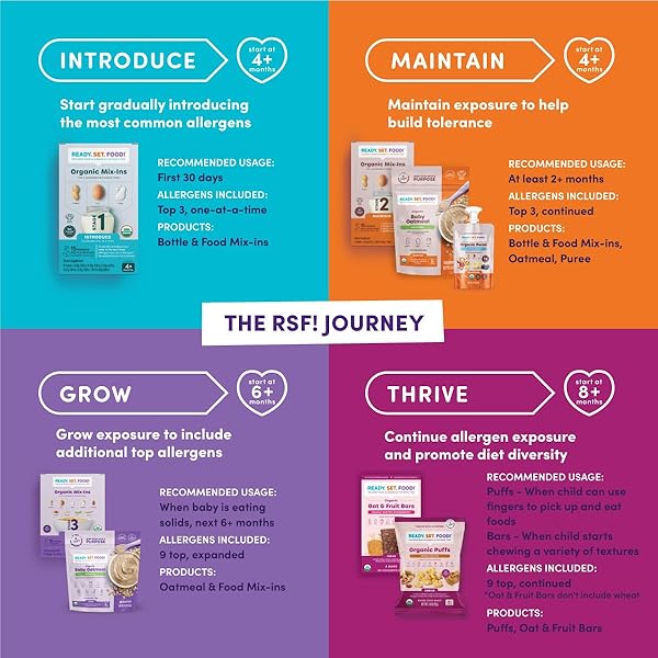 READY SET FOOD ORGANIC BABY OATMEAL CEREAL – SAFE & EASY EARLY ALLERGEN EXPOSURE FOR BABIES 6+ MONTHS, ORGANIC BABY FOOD WITH 9 TOP ALLERGENS: ORGANIC PEANUTS, MILK, EGGS, CASHEWS & MORE (15 SERVINGS) (PUMPKIN CINNAMON)