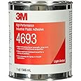 3M High Performance Industrial Plastic Adhesive 4693, Light Amber,Clear