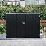 Panana Garden Shed 4 Bike Capacity Metal Galvanised Pent Roof 2 Doors view 2