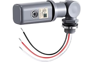 Ceoighe Photocell Sensor for Outdoor Light, 120-277VAC 50/60 Hz Swivel Mount Photocell IP54 Waterproof, Dusk to Dawn Sensor Photoelectric for High Power Loads in Commercial or Industrial(1 Pack)