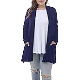 ZERDOCEAN Women's Plus Size Long Sleeve Lightweight Soft Printed Drape Cardigan with Pockets