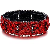 EVER FAITH Women's Round Austrian Crystal Elegant Bridal Stretch Bracelet