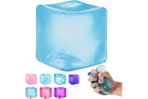 Ice Cube Squishy Fidget 玩具 – 慢回弹挤压感官玩具,多种玩法,缓解压力球缓解焦虑,集中注意力,大脑放松和力量培养