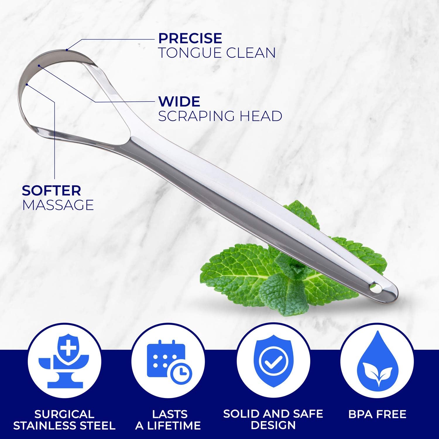 Tongue Scraper Stainless Steel, 2 Pack I-shape, 2 Unité (Lot de 1) - Image 4