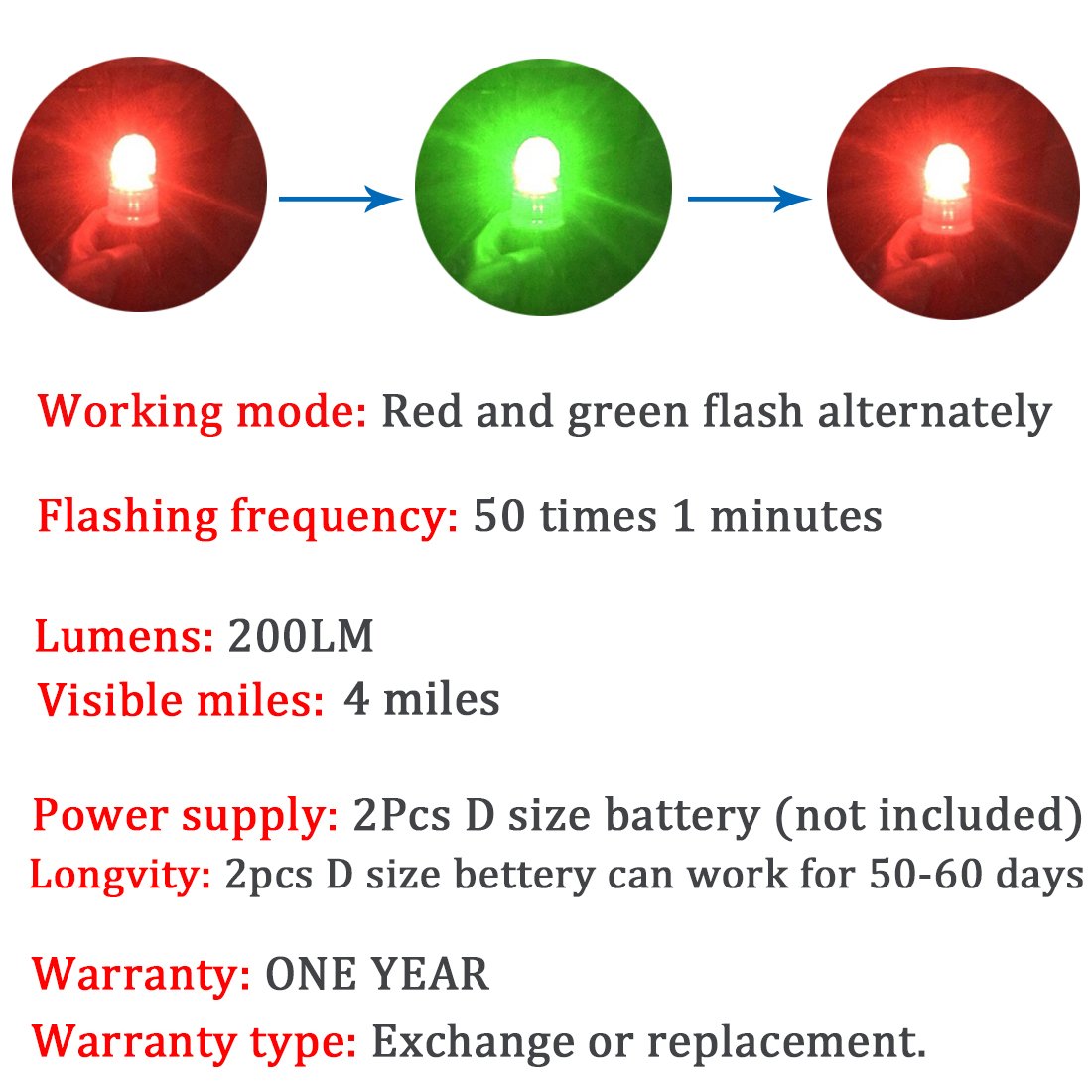 Botepon Boat Kayak Flash Lights Strobe Lights IP67 Waterproof For