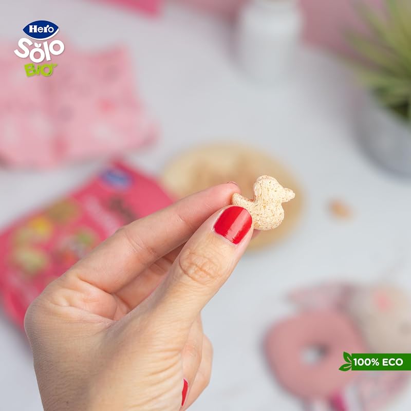 Hero Solo Bio Minipuff Snacks de Fresa Bebé Desde 8 Meses, 10 x 18 g
