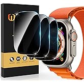 EWUONU [3 Pack Privacy Screen Protector for Apple Watch Ultra 3 49mm Accessories, Anti-peep Tempered Glass Screen Protector Scratch Resistant Waterproof Anti-Spy Cover for iwatch Ultra 3/2/Ultra