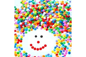 WELANE Color Pompoms, 2000pcs Mixed Color Felt Ball for Craft DIY, Wreath (0.47inch/ 1.2cm)
