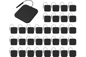BHK-TENS TENS Unit Replacement Pads 40PCS Value Pack, Reusable Latex-Free Electrodes Pads Compatible with TENS Machine of Brand AUVON, TENS 7000, Neocarbon, Nicwell, Etekcity, Nursal, TENKER (Black)