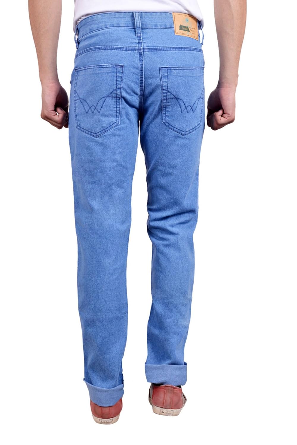 studio nexx men's light blue regular fit jeans