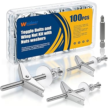 VILLFUL Drywall Anchor Kit – 48-Pack Heavy Duty Toggle Bolts & Wall Anchors, Carbon Steel, Easy Installation
