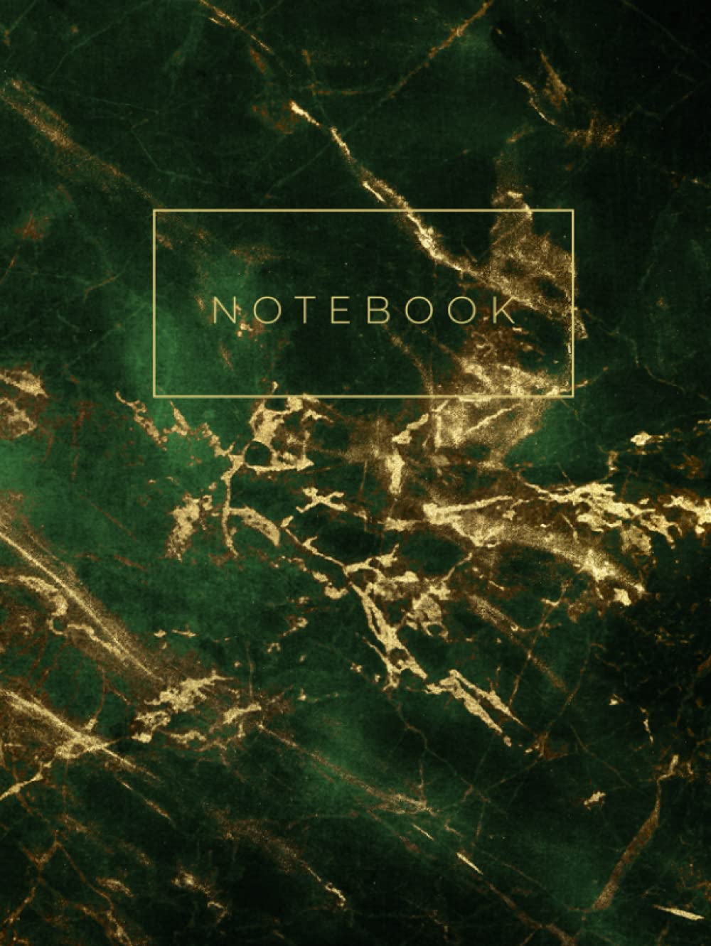 Notebook: Beautiful green and gold marble composition notebook - Lined - 100 pages - 8.25 x 11 inches