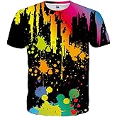 Hgvoetty Unisex 3D Print Shirts Colorful Space Graphic Tees for Men Women Teens