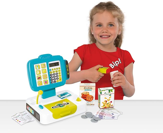 Caja registradora con calculadora y accesorios (Smoby 350104): Amazon.es: Juguetes y juegos