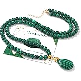 Pendlixy Healing Crystal Necklaces for Women Trendy Natural Stone Beaded Long Pendant Necklaces for Womens Handmade Bohemian Fashion Necklace Jewelry Gift