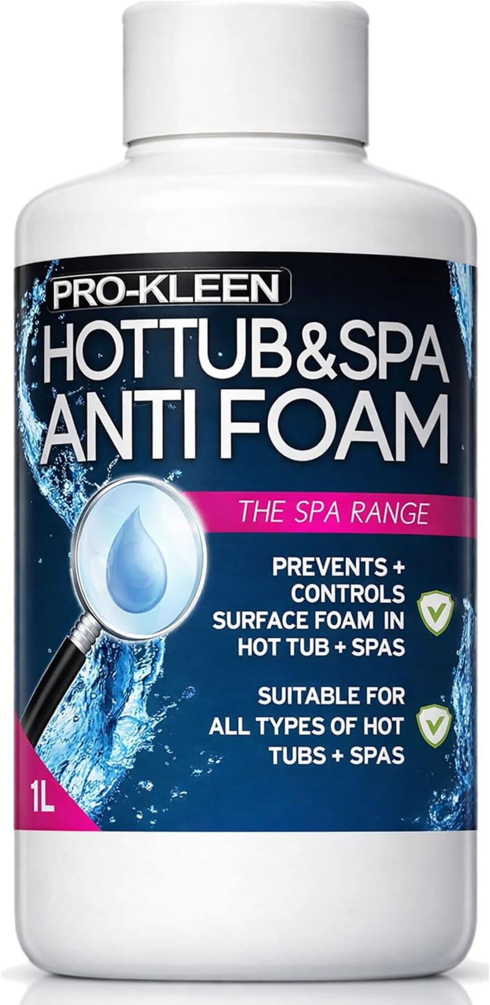 Pro-Kleen Anti Foam 1L for Hot Tubs & Spas Defoaming Solution