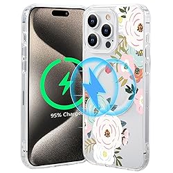 Tcaraersing Magnetic Clear Flower Case for iPhone