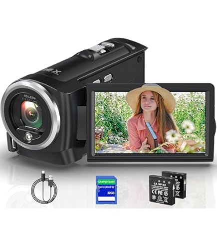 thumbnail image 2 of 2.7K Video Camera Camcorder With 3" Rotating Screen, Night Vision & External Mic - Perfect For YouTube Beginners 2 of 14