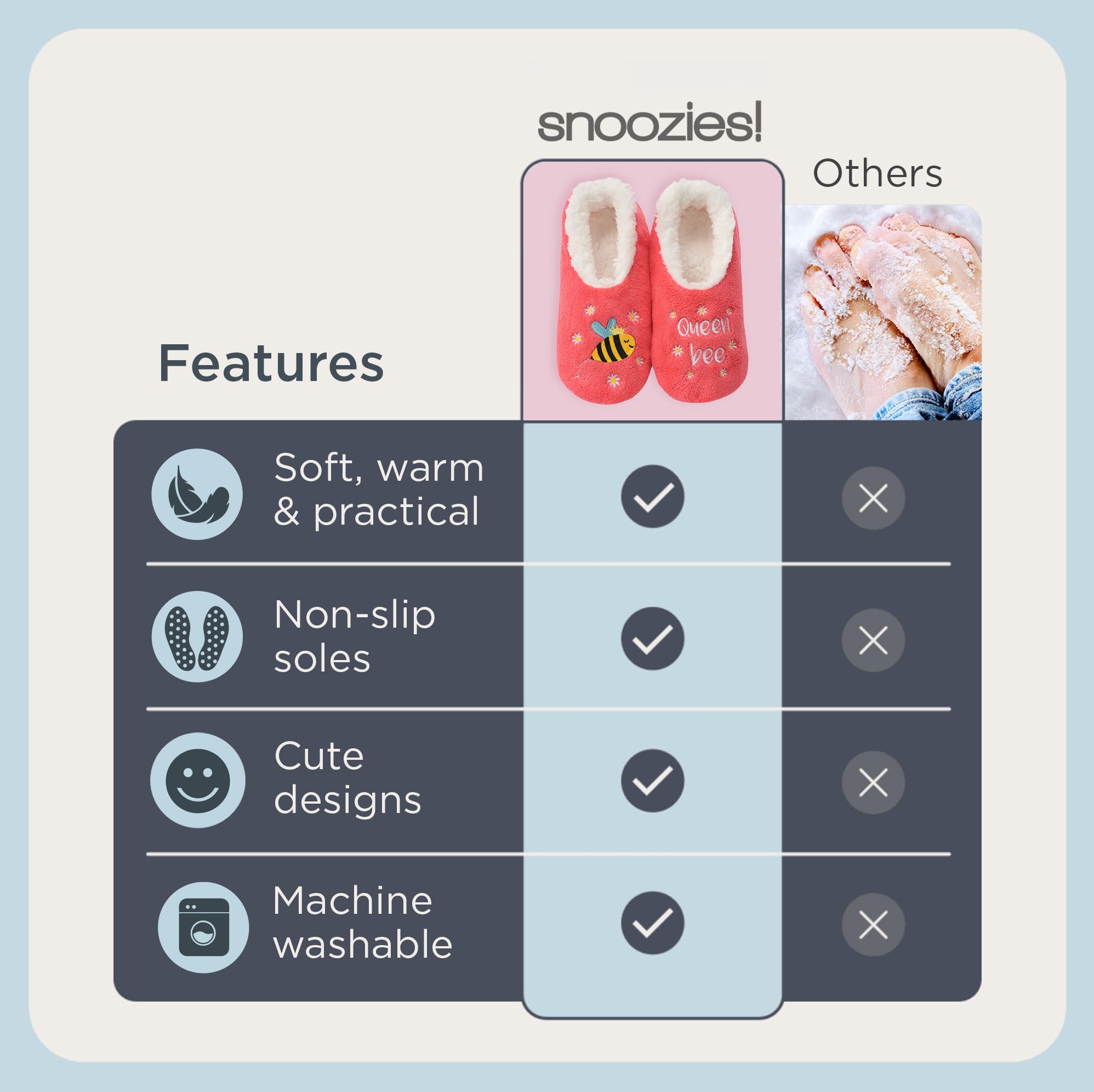 Snoozies Animal Slipper Socks for Women, Funny Animal and Fuzzy Slippers Soft Non-Slip with Sherpa Lining, Cute Slippers|QBEE-M