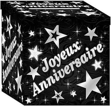 Amazon Com Les Tresors De Lily P8533 Urn Joyeux Anniversaire Black Silver x Cm 7 87 X7 87 Office Products