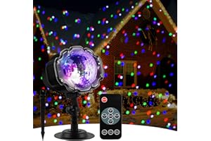 Yokgrass Christmas Snowfall Projector Lights, Multi Colors Holiday Lights with Remote Control, White Snow, Indoor Outdoor for Halloween Xmas Party Wedding Garden Landscape Decoration(Snow Spots)