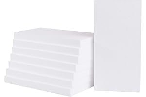 SILVERLAKELLC Silverlake Craft Foam Block - 8 Pack of 6x12x1 EPS Polystyrene Blocks for Crafting, Modeling, Art Projects and Floral Arrangements - Sculpting Sheets for DIY School & Home Art (8 Pack)