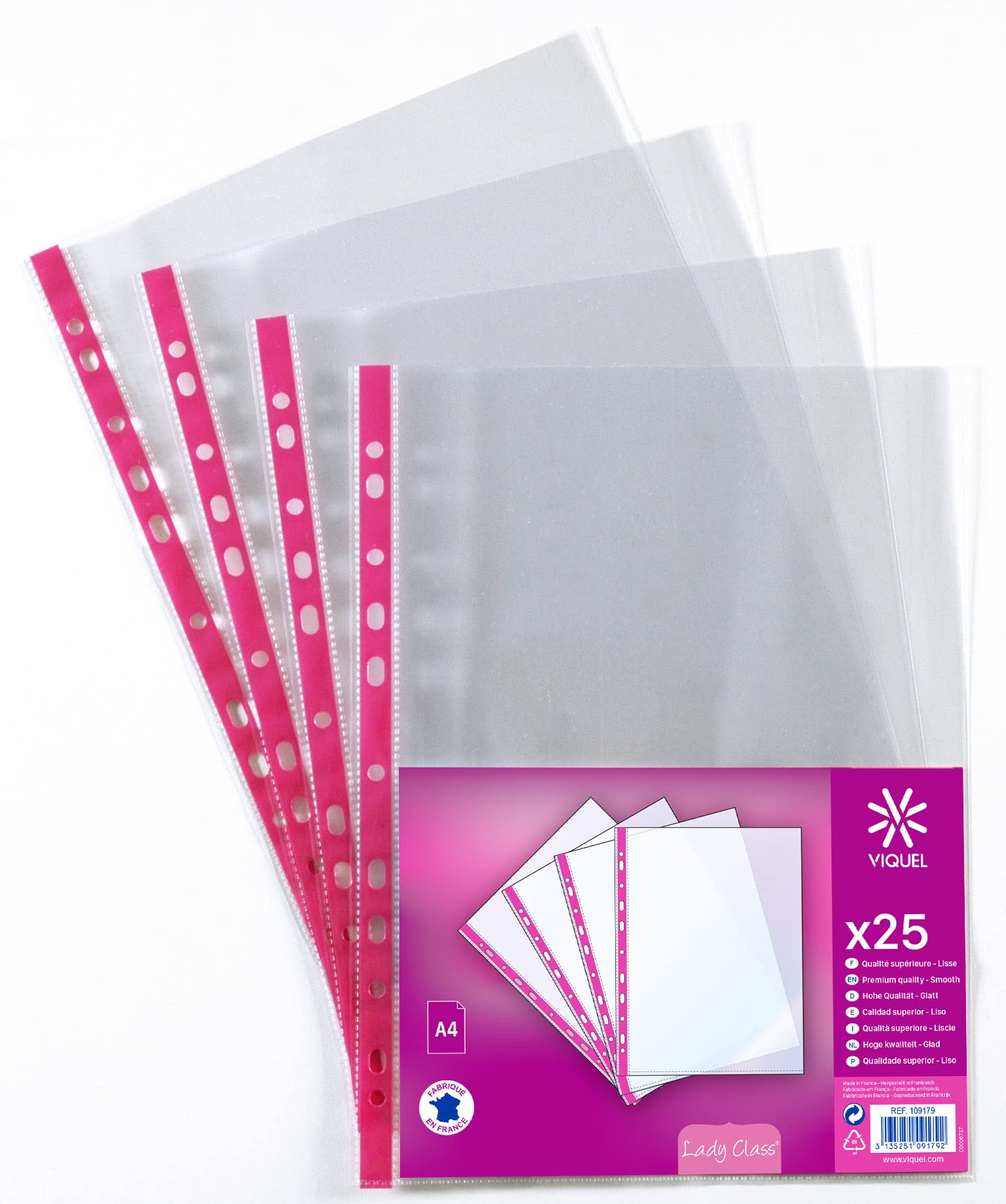 Viquel Lady Class A4 Polypropylene Pack of 25 Wallets