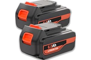 POWITEC 2Pack 20V MAX Battery 6.0Ah Replace for Black and Decker 20V MAX Battery LBXR20 LB20 LBX20 LBX4020 Compatible with Black and Decker 20V Cordless Power Tools